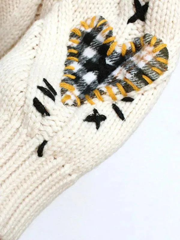 Women’s Embroidered Cropped Cardigan Sweater – V-Neck