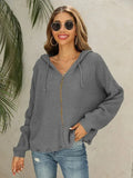 Women’s Hooded Full-Zip Cardigan Sweater – All-Season Acrylic Knit