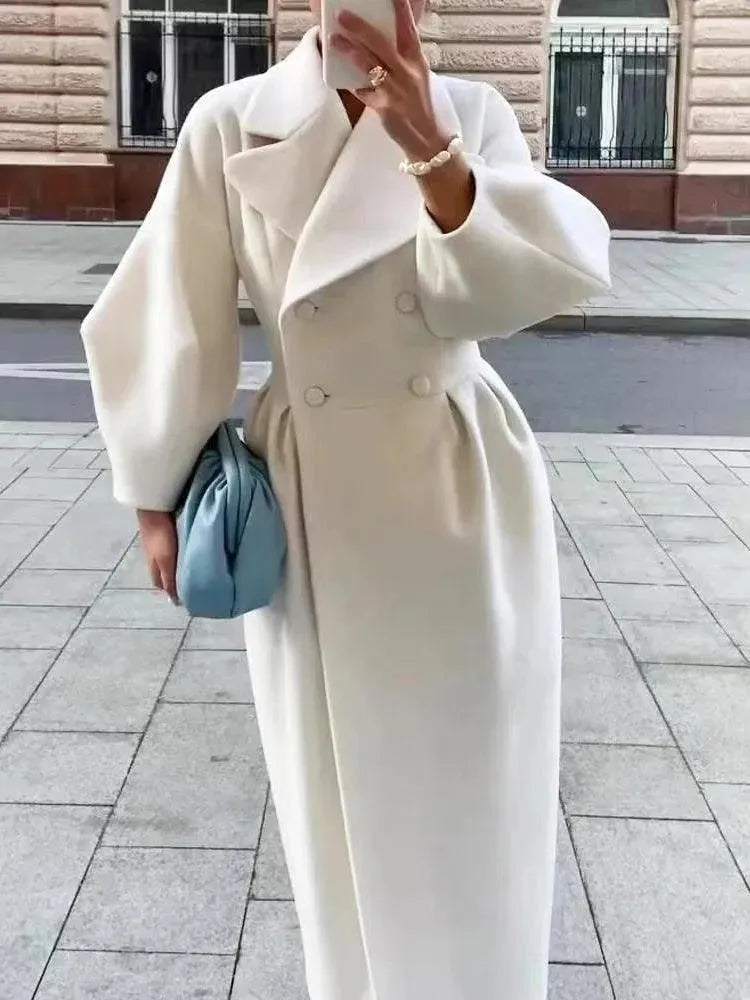 Women's Long Coat Slim Fit Elegant Design