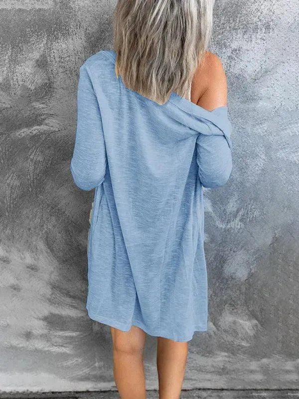 Women’s Longline Button Cardigan Sweater – Minimalist All-Season