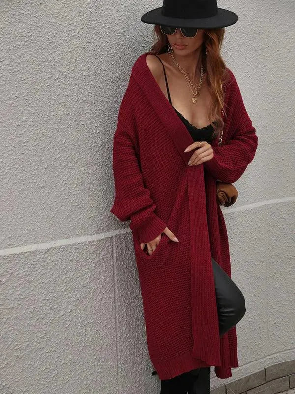 Women’s Longline Slip-On Cardigan Sweater – Relaxed V-Neck Layer
