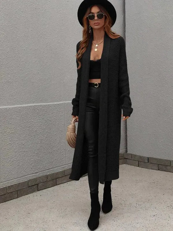 Women’s Longline Slip-On Cardigan Sweater – Relaxed V-Neck Layer