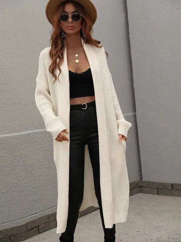 Women’s Longline Slip-On Cardigan Sweater – Relaxed V-Neck Layer