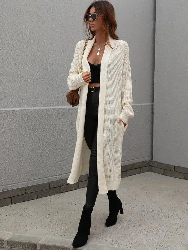 Women’s Longline Slip-On Cardigan Sweater – Relaxed V-Neck Layer