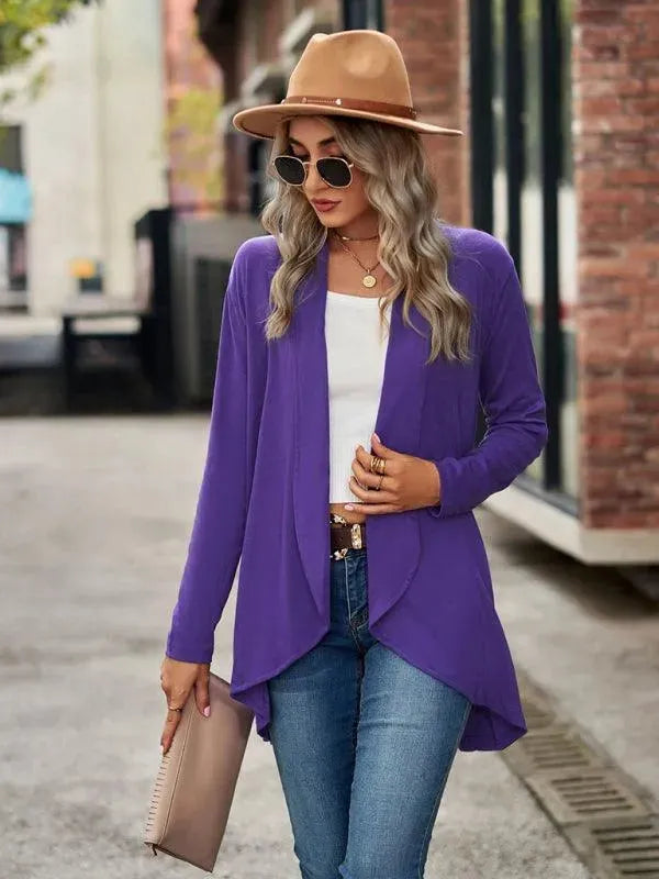 Women’s Open Front Longline Cardigan Sweater – Relaxed Fit