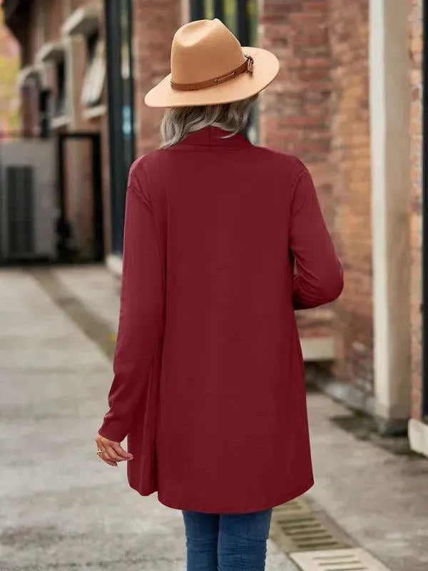 Women’s Open Front Longline Cardigan Sweater – Relaxed Fit