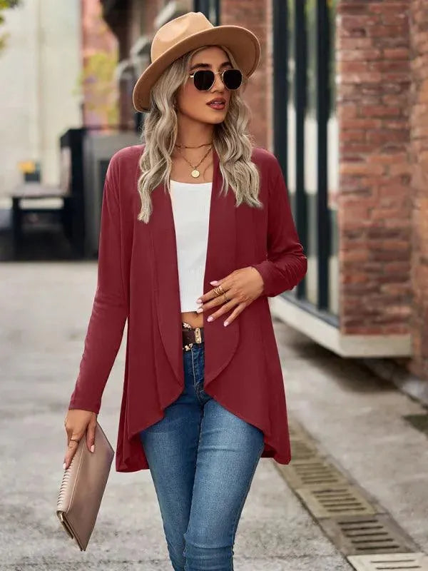 Women’s Open Front Longline Cardigan Sweater – Relaxed Fit