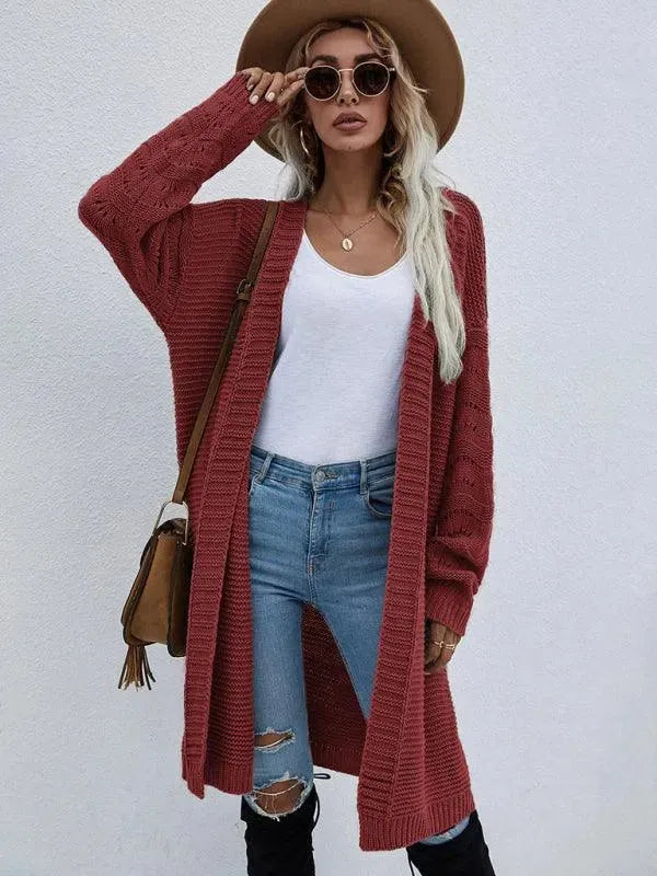 Women’s Open Knit Longline Cardigan Sweater – Lightweight
