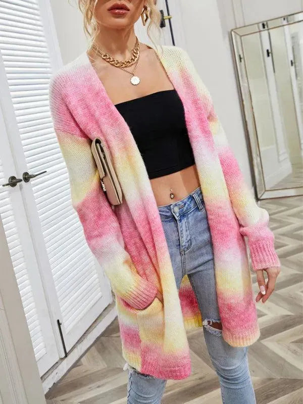 Women’s Oversized Tie-Dye Cardigan Sweater – Longline Fit