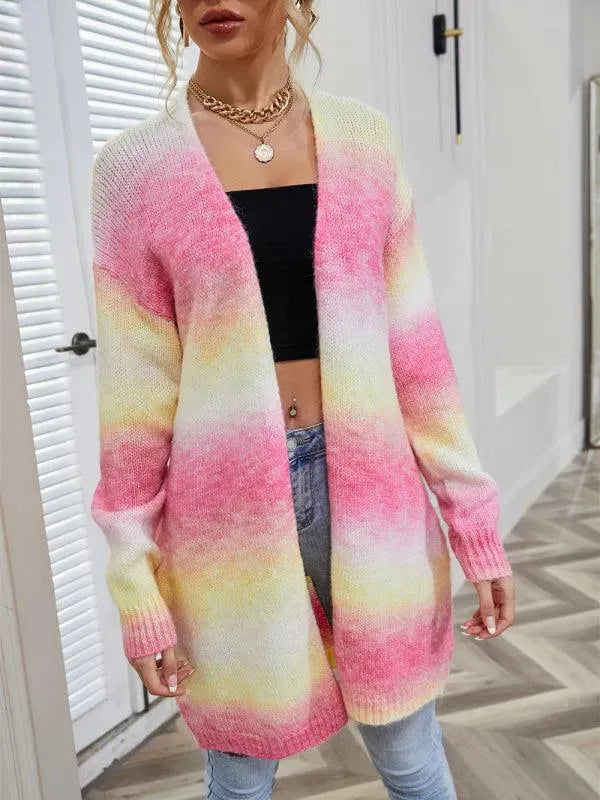 Women’s Oversized Tie-Dye Cardigan Sweater – Longline Fit