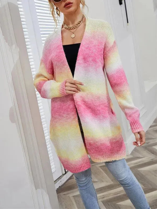 Women’s Oversized Tie-Dye Cardigan Sweater – Longline Fit