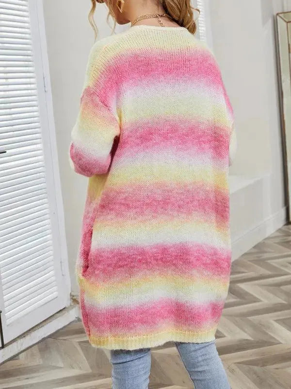 Women’s Oversized Tie-Dye Cardigan Sweater – Longline Fit