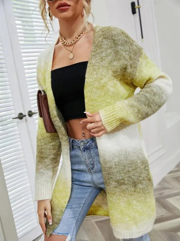 Women’s Oversized Tie-Dye Cardigan Sweater – Longline Fit