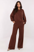Women's Satin Sheen Tracksuit Trousers — Brown
