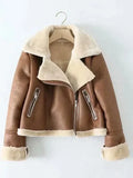 Women’s Shearling Bomber Jacket Warm Style