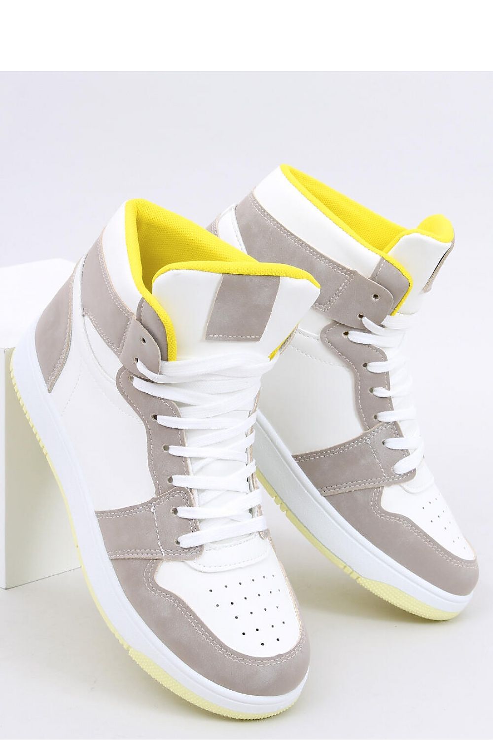Women's Sneakers - High-Tops Women Sneakers - Platform Ankle Boots - Lace-Up Shoes