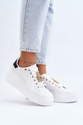 Women's Sneakers - Low-Top Women Platform Sneakers Shoes - Lace-Up All-Season Shoes