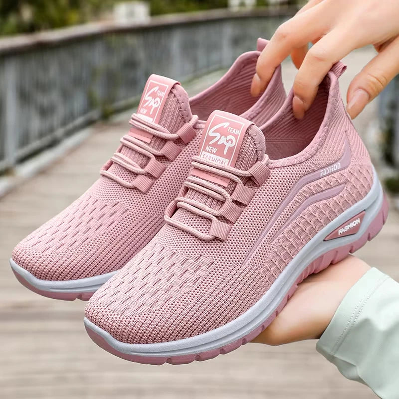 Women's Sneakers - Low-Top Women Sneakers - Lace-Up Spring-Summer Sneakers