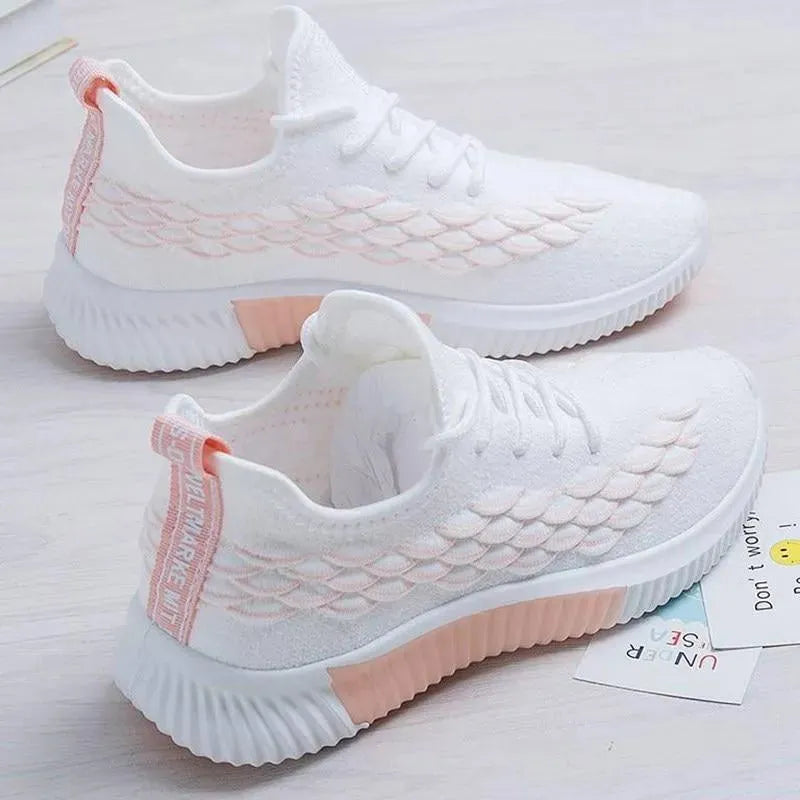 Women's Sneakers - Low-Top Women Sneakers - Lace-Up Spring-Summer Sneakers