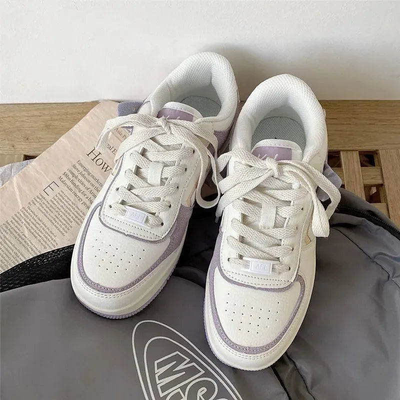 Women's Sneakers - Low-Top Women Sneakers - Lace-Up Spring-Summer Sneakers