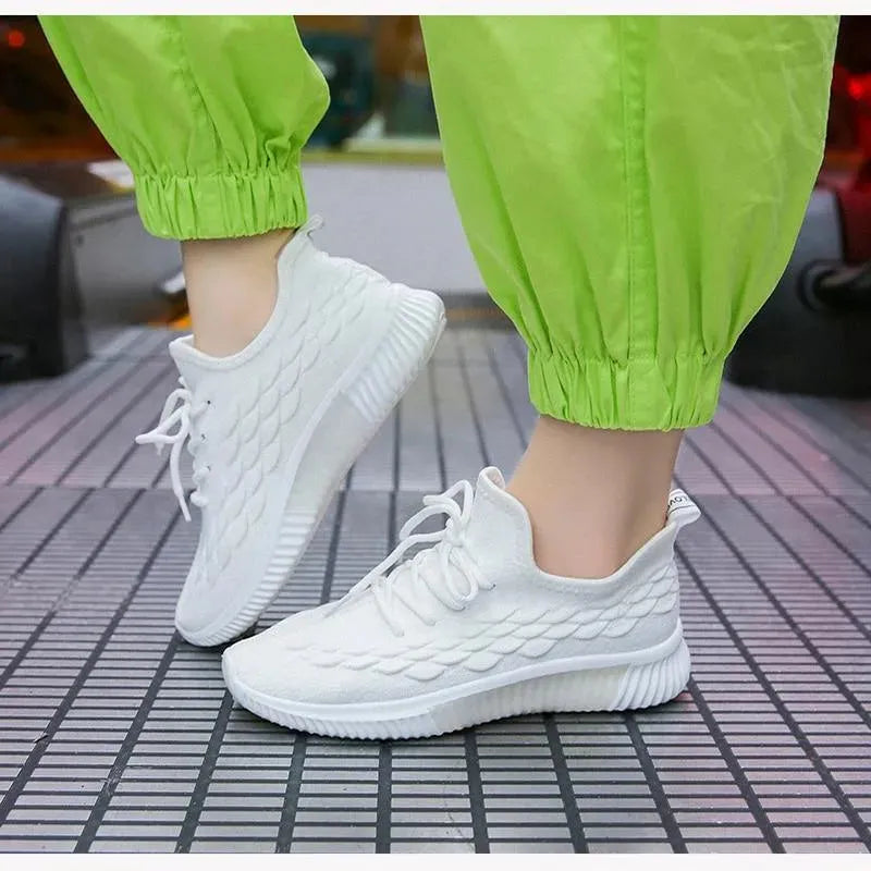 Women's Sneakers - Low-Top Women Sneakers - Lace-Up Spring-Summer Sneakers