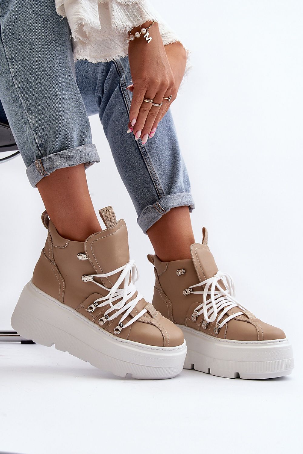 Women's Sneakers - Women Platform Sneakers Shoes - Lace-Up Spring Sneakers