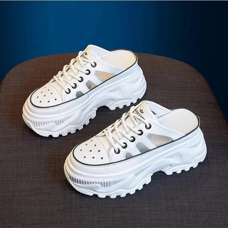 Women's Sneakers - Women Platform Wedge Sneakers- Lace-Up Slip-On All-Season Shoes