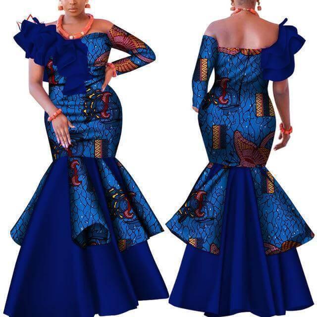 African Dress, Blue Dashiki Dress - African Dress - LeStyleParfait