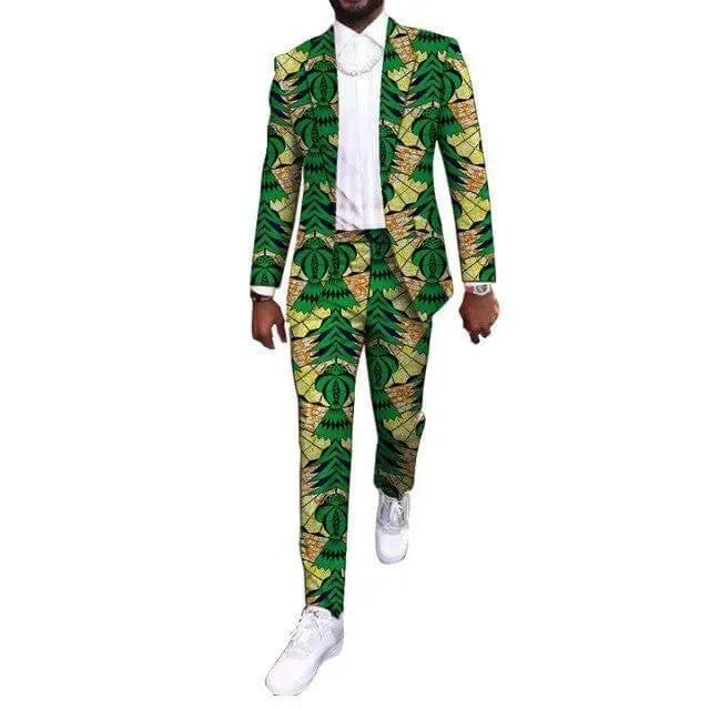 African Men‘s Printed Blazers Suit - African Suit - LeStyleParfait