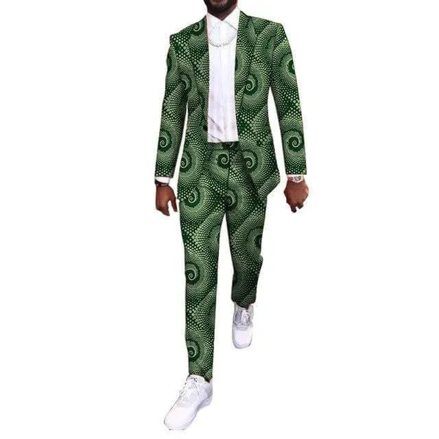 African Men‘s Printed Blazers Suit - African Suit - LeStyleParfait