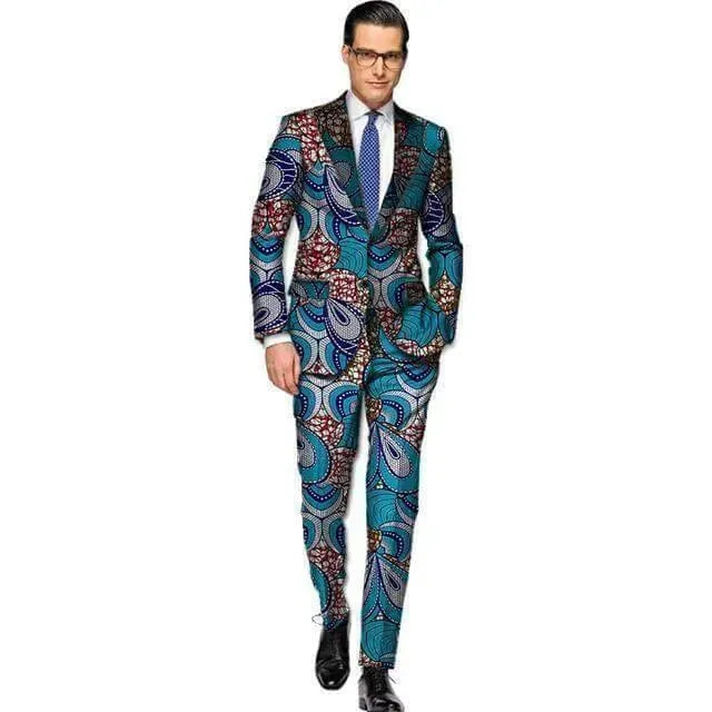 African Print Two Piece Suit - African Suit - LeStyleParfait