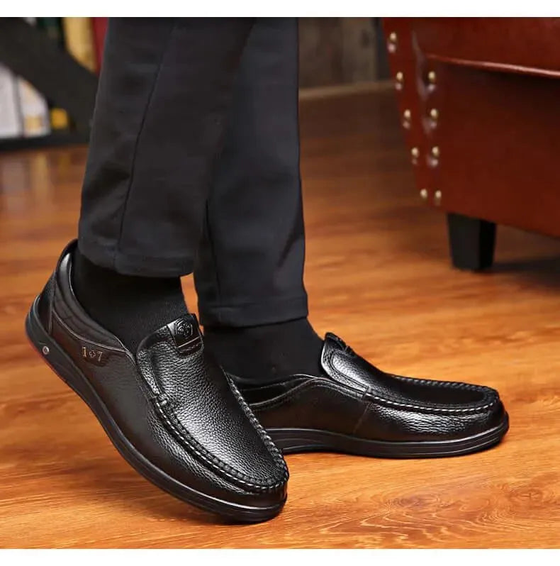 Alessandro - Classic Leather Loafers - Loafer Shoes - LeStyleParfait