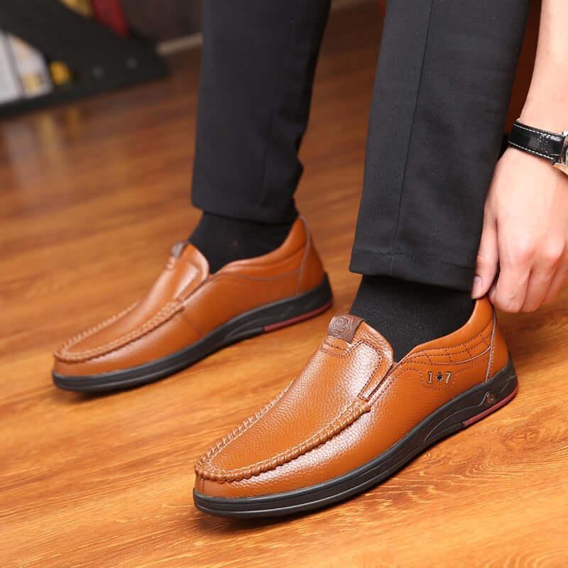 Alessandro - Classic Leather Loafers - Loafer Shoes - LeStyleParfait