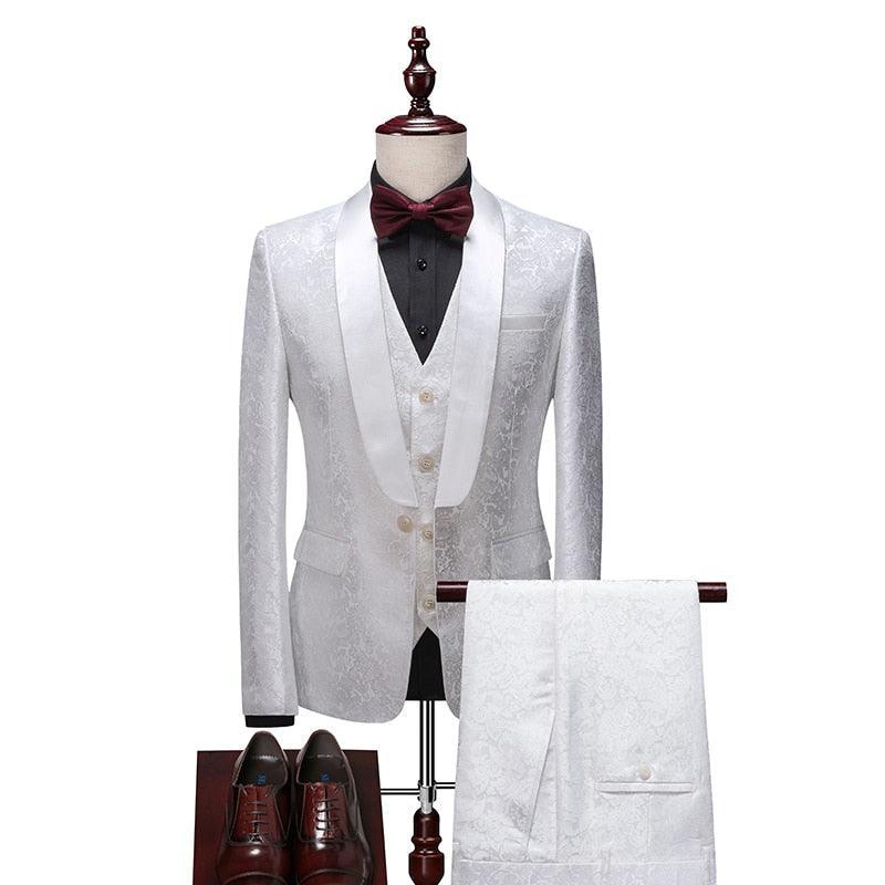 Alfredo Three Piece Tuxedo Suit - Lapel Collar - Tuxedo Suit - LeStyleParfait