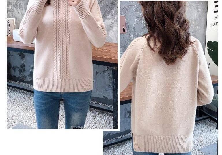 Aligned Women Turtleneck Sweater - Pullover Sweater - LeStyleParfait