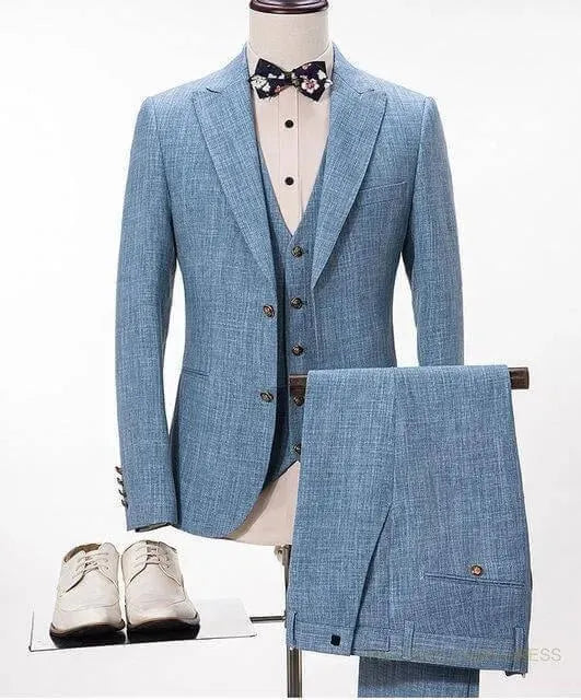Ambition Light Blue 3 Piece Suit - Three Piece Suit - LeStyleParfait