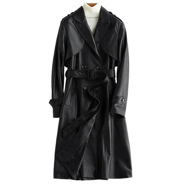 Angel Leather Trench Coat for Women - Trench Coat - LeStyleParfait