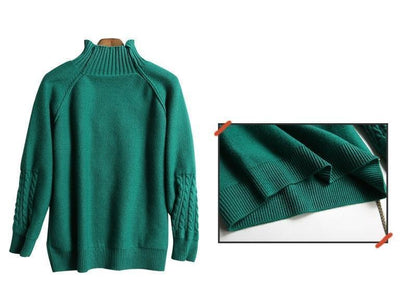 Argyle Turtleneck Sweater - Pullover Sweater - LeStyleParfait
