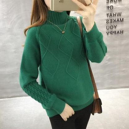 Argyle Turtleneck Sweater - Pullover Sweater - LeStyleParfait