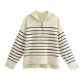 Asymmetry Striped Pullover Sweaters - Pullover Sweater - LeStyleParfait