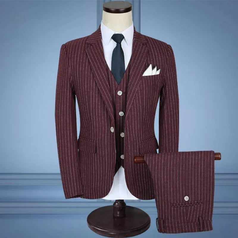 Bale Three Piece Striped Suit - Three Piece Suit - LeStyleParfait