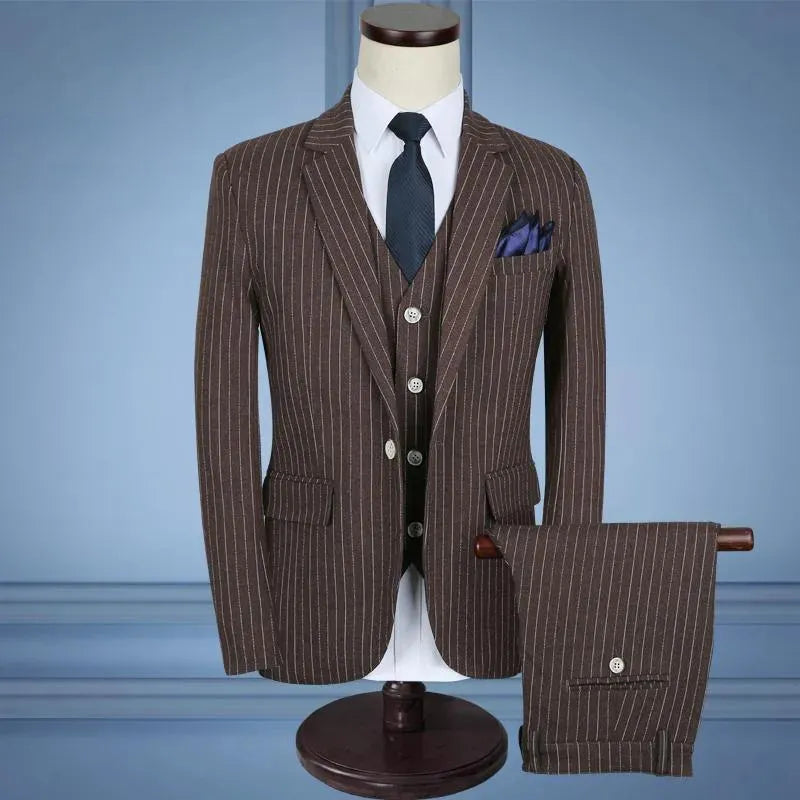 Bale Three Piece Striped Suit - Three Piece Suit - LeStyleParfait
