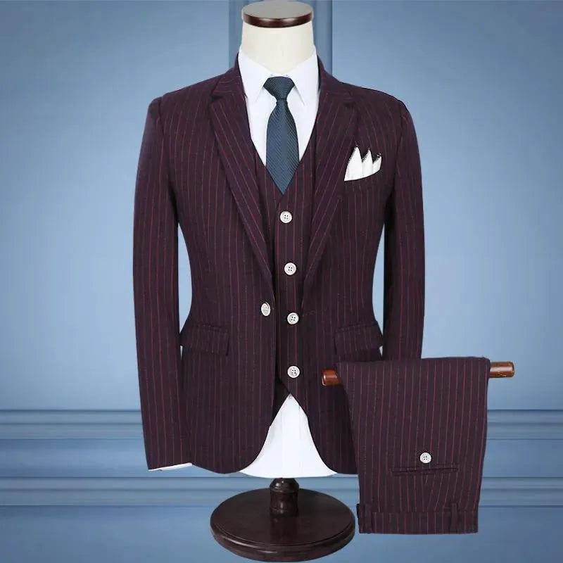 Bale Three Piece Striped Suit - Three Piece Suit - LeStyleParfait