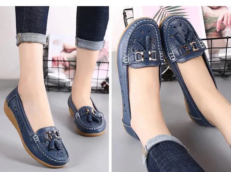 Ballerina Leather Flat Shoes - Loafer Shoes - LeStyleParfait