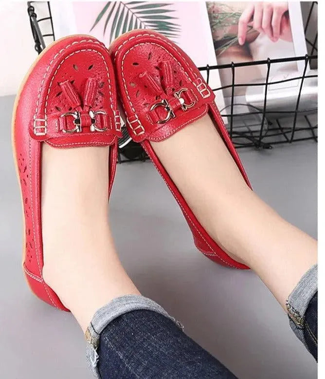 Ballerina Leather Flat Shoes - Loafer Shoes - LeStyleParfait