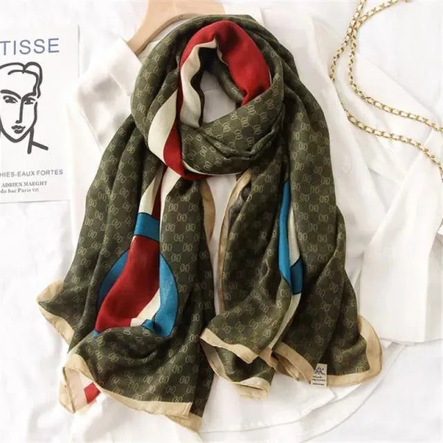 LeStyleParfait Women's Scarves & Shawls Stylish Wrap Scarf Printed Cotton -Scarf