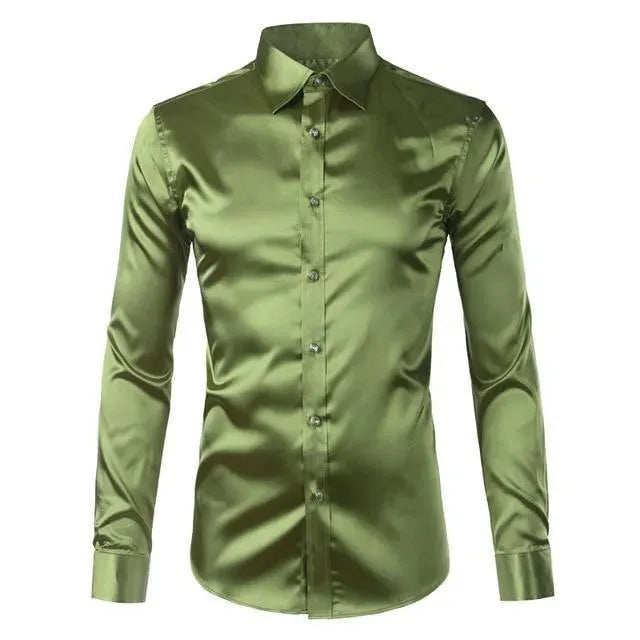 Beefheart Satin Silk Shirt For Men - Silk Shirt - LeStyleParfait
