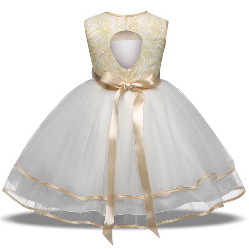 Beige Lace Dress For Girls - Girls Dresses - LeStyleParfait