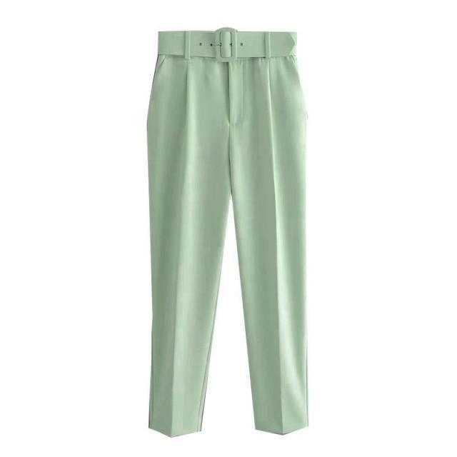 Belted High-Waisted Pants - Women Pants - LeStyleParfait