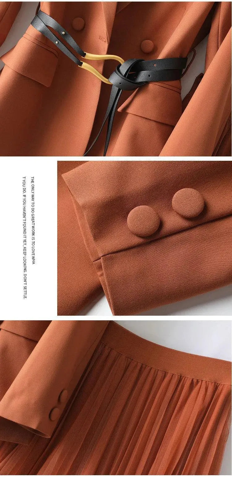 Belted Outfit Skirt Suit Set - Skirt Suit - LeStyleParfait